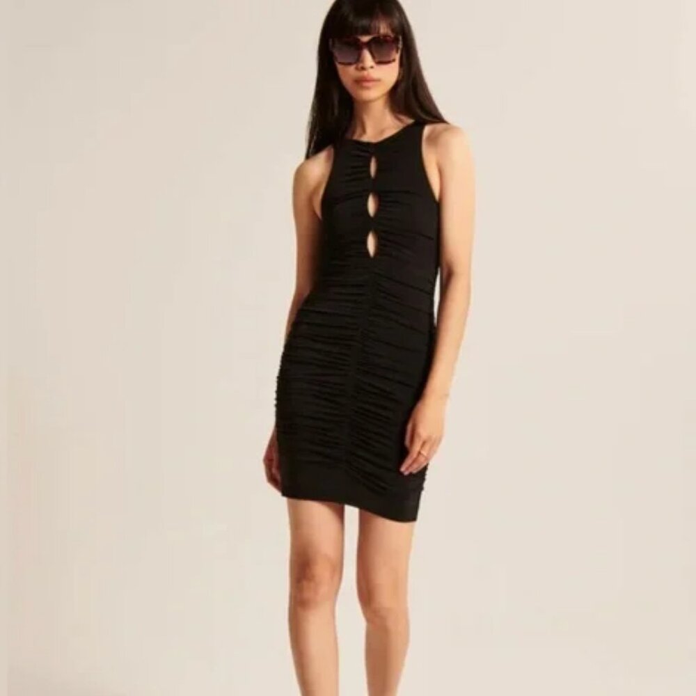 NWT Abercrombie & Fitch Ruched Keyhole Bodycon Dress
